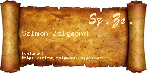 Szimon Zsigmond névjegykártya
