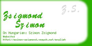 zsigmond szimon business card